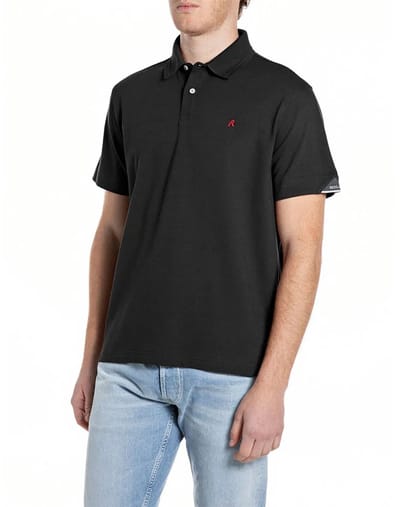 Replay M3431 .000.21868 Korte Mouw Poloshirt Zwart L Man