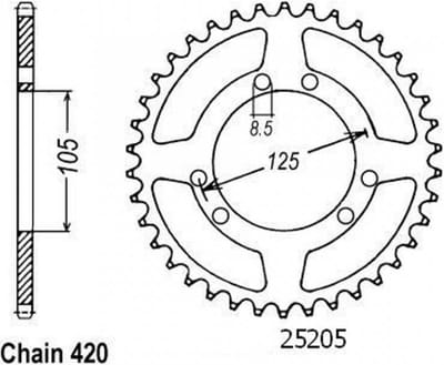 Couronne de transmission Sifam pour Moto Derbi 50 Senda R Après 2000 50 dents Neuf