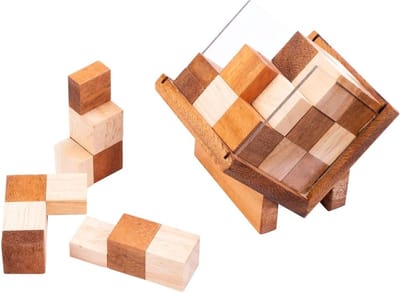 Cube In Box – Houten Hersenkraker – 3D Puzzelspel – Logisch Denkspel – Educatief Puzzelspel – Acaciahout – Engelhart