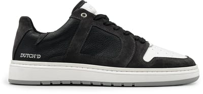 Dutch'D ® Sneaker - Zwart Grijs - Sportief - Leer - Stijl Rune - Maat 43