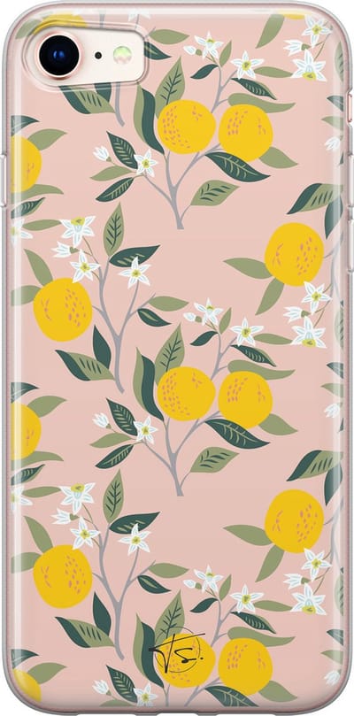 Hoesje geschikt voor iPhone SE (2020) - Citroenen - Soft Case - TPU - Natuur - Geel - Mooie Telefoonhoesjes