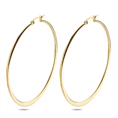 Twice As Nice Oorbellen in goudkleurig edelstaal, oorring 6 cm