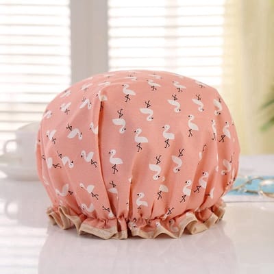 Go Go Gadget - "Oranje Flamingo Douchemuts - Waterdicht & Dubbele Laag - Voor Vrouwen Badkamer Accessoires"