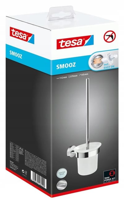 Tesa Smooz Serie - Toiletset - Satijn Glas - Chroom RVS - Geen Boren