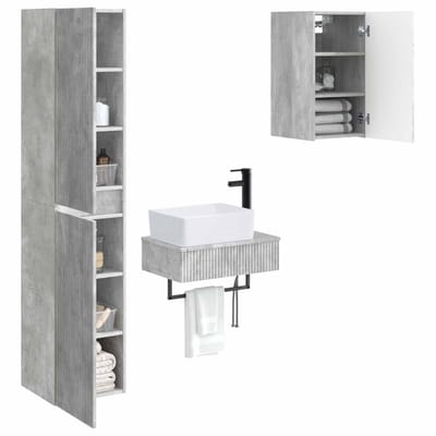 vidaXL - Badkamermeubel - Set - 3 - st - Betongrijs - 33 - x - 34,5 - x - 160 - cm