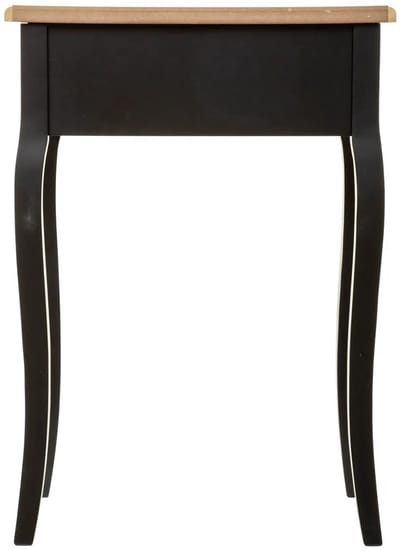 Atmosphera bijzettafel/nachtkastje Palace - zwart/naturel - MDF hout - 1 lade - 47 x 30 x 66 cm