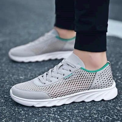 Ademende Heren Sneakers Mode Hardlopen Casual Schoenen voor Heren Jogging Trainers Platform Vetersluiting Mannelijke Sneaker Zapatos De Hombre Plus Size 38-47 45 grijs