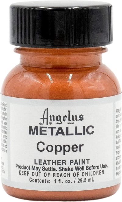 Angelus Leather Acrylic Paint - textielverf voor leren stoffen - acrylbasis - Metallic Koper - 29,5ml