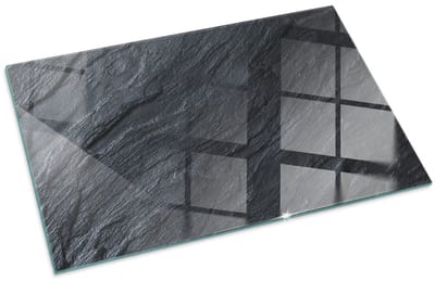 Tulup Kachel Vloerplaat - Steenoppervlaktetextuur Vloerplaat Voor Houtkachel - 100 cm x 70 cm - Zwart Vloerplaat Voor Kachel - Rechthoek Kachel Vloerplaat - Onderplaat Kachel - Plaat Voor Onder Houtkachel - Plaat Onder Houtkachel