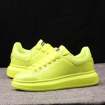 Glanzend lakleer kleine witte schoenen dames koppelmodellen luchtkussen dames skateboard schoenen sneakers dames 37 yellow