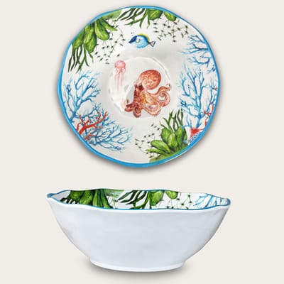 Arca ABISSI - Set van 4 Melamine kommen Ø16xH6cm – licht in gewicht – makkelijk stapelbaar – voor binnen en buiten