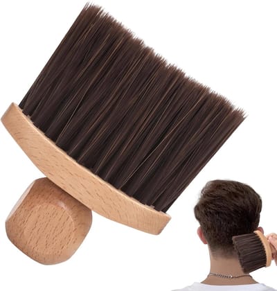 Nekborstel Kappers - Haar Afstofborstel Stofborstel - Haarstyling Reiniging - Houten Handvat Plat Design