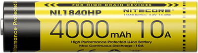 Nitecore NL1840HP Oplaadbare 18650 Li-Ion batterij 4000mAh