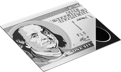 Chefcare Inductie Beschermer Geld Dollar Biljet - Briefje van 100 Dollar - Zwart Wit - 60x50 cm - Afdekplaat Inductie - Kookplaat Beschermer - Inductie Mat
