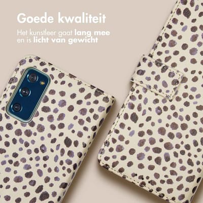 imoshion Hoesje - Geschikt voor Samsung Galaxy S20 FE - Design Bookcase smartphone - Black And White Dots