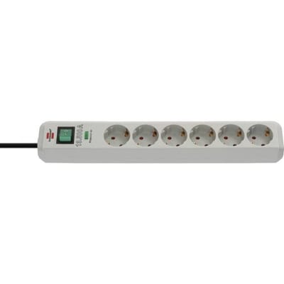 Brennenstuhl Eco-Line 13.500A stekkerdoos met overspanningsbeveiliging 6-voudig lichtgrijs 1,5m H05VV-F 3G1,5