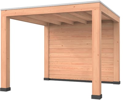 Douglas overkapping, 300 x 300, met achterwand, Westwood Modern Plus