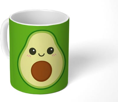 Mok - Koffiemok - Avocado - Groen - Speels - Mokken - 350 ML - Beker - Koffiemokken - Theemok