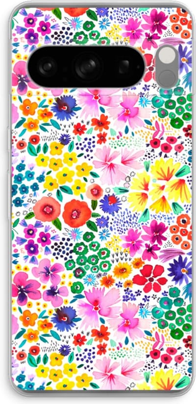 Case Company® - Hoesje geschikt voor Google Pixel 8 Pro hoesje - Little Flowers - Soft Cover Telefoonhoesje - Bescherming aan alle Kanten en Schermrand