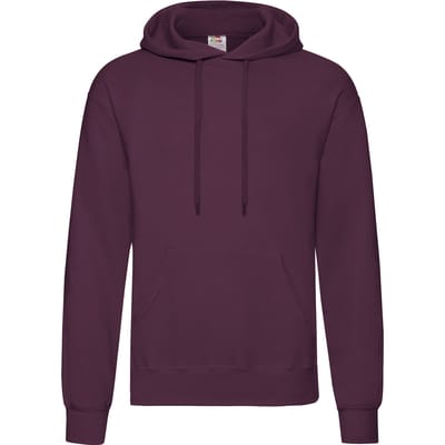 Fruit Of The Loom Unisex Volwassenen Klassiek Sweatshirt met capuchon (Bourgondië)