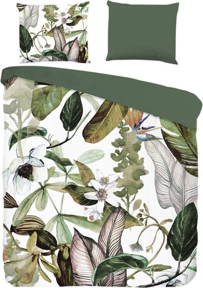 Flanellen Dekbedovertrek - 140x220cm - Tweepersoons - Inclusief Kussenslopen - 100% Flanel Katoen - Groen
