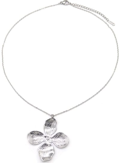 Ketting - sieraad - halsketting - accessoire - RVS - verstelbaar - bloem - natuur - bloemen - zilverkleurig - blaadjes - hip - trendy - tijdloos - cadeau - geschenk - feest - dames - vrouwen