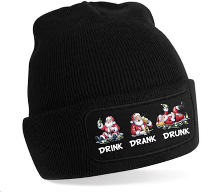 Kerstmuts- kerst beanie- kleur zwart- unisek- 1 maat- kerst- kerstmis.