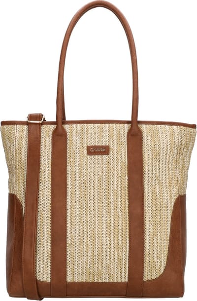 Charm London Hillingdon Shopper - Schoudertas - Schouderband - Raffia - Praktisch - Tote Bag - Dames Tas - Beige