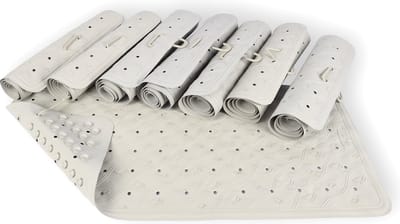Set van 8 Stuks Antislipmat Douche Grijs | 100% Natuurlijk Rubber | 76x36 cm | Essentieel Voor Hygenisch Badkamer