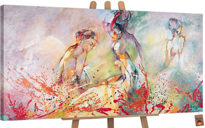 Canvas schilderij groot handgeschilderd hete zomer zomer natuur – YS-Art Gallery – Luxe wanddecoratie voor woonkamer – Modern schilderij voor slaapkamer en hal