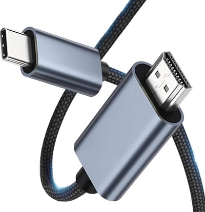 USB C naar HDMI Kabel - 2 Meter - 4K@60Hz - HDMI Adapter naar USB C - Geschikt voor MacBook Pro, MacBook Air, iPhone 16 en 15 Series, iPad Pro, iMac, Samsung Devices, Chromebook, Dell en HP - Zwart