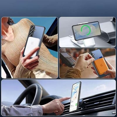 BESINPO - Galaxy S25 FE Etui - MagSafe - Zwart - Gehard Glas - TPU Constructie