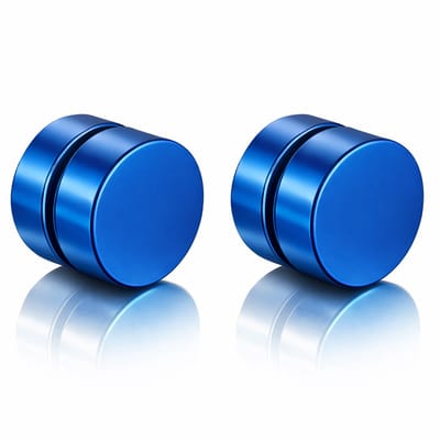 Magnetische Stud oorbellen Blauw 8mm