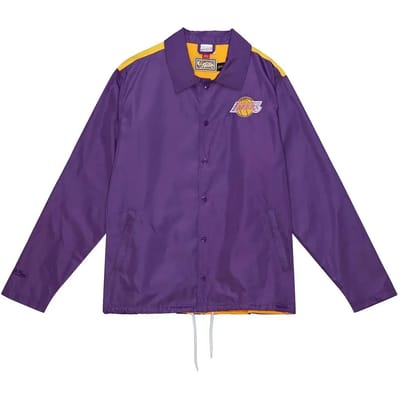 Coach Jacket Heren Nba Big Face Coach Jacket 5.0 Hardwood Classics Loslak Paars