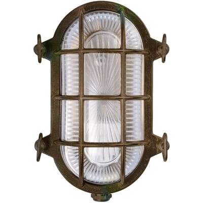 Moretti Luce Wandlamp Tortuga ovaal 22,5cm messing ant./helder