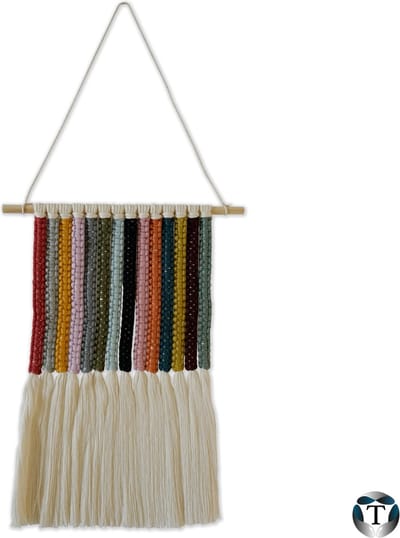 Luxe Macramé Wandkleed | Diverse Kleuren | Lisa | 60x30 cm | Wandhanger | Hoogwaardige kwaliteit | Macramé | Wandtapijten | Woondecoratie | Wandkleed | Bohemien | Scandinavisch | Minimalistisch | 100% katoen | TheOldOmen |