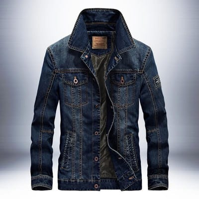 Veste en jean pour homme Grande taille Veste décontractée pour homme ample et fine XXXXL bleu marine