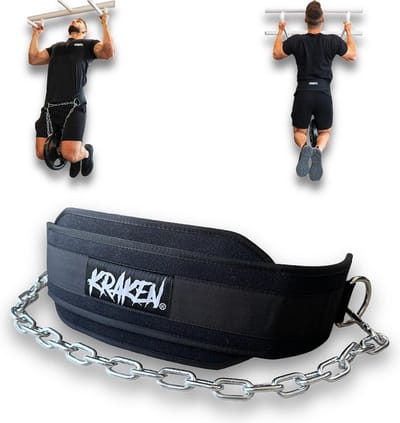 KRAKEN Weightlifting Dip Belt | Veelzijdige Gewichtsriem Voor Intensieve Krachttraining | Voor Fitness, Crossfit en Calisthenics | Tactical Dip-belt Maximum Comfort | ideaal voor Thuis- en Gym Training | Adjustable Dipbelt dipriem