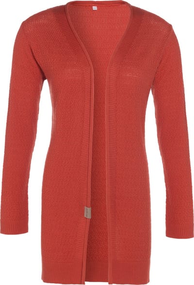 Knit Factory June Gebreid Dames Vest - Rood Zomervest - Cardigan - Terra - 40/42