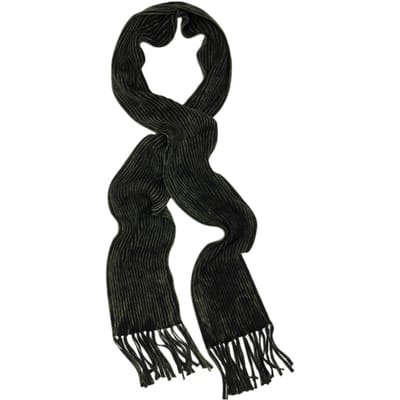 John Varvatos Knit Rib Scarf In Marble Wash Dark Olive Maat: OS | Handschoenen Outlet | Heren | Zwart