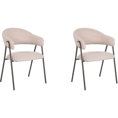 LABEL51 - Eetkamerstoel Lowen - Beige - 60x58x84cm - Set van 2
