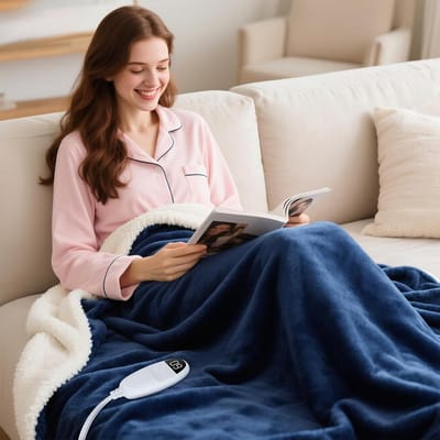 Elektrische Deken Verwarming Warmte deken 130x160 cm met Timer & 9 Warmtestanden, Wasbaar