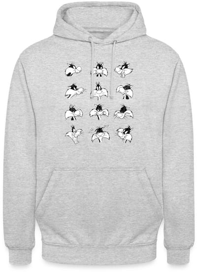 Looney Tunes Sylvester Facial Expressions Hoodie Unisex