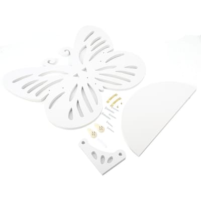 Vlinder Vorm Opbergrek Wandrek Landelijke Stijl Woondecoratie white