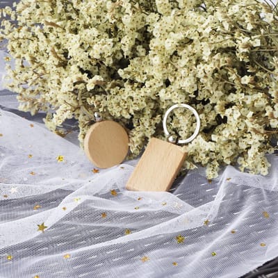Houten sleutelhangers, blanco, rond, beschrijfbaar, onbewerkte sleutelring, voor doe-het-zelf, schilderen, decoratie, geschenken
