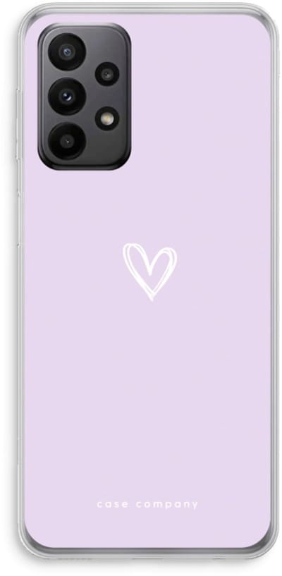 Case Company® - Hoesje geschikt voor Samsung Galaxy A23 hoesje - Klein hartje paars - Soft Cover Telefoonhoesje - Bescherming aan alle Kanten en Schermrand