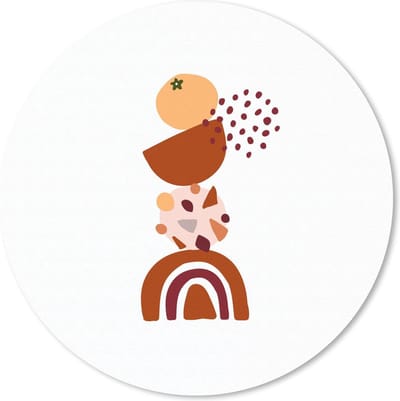 Muismat rond 20x20 cm - Mousepad Winter - Ontwerp - Abstract - Ronde muismatten - Kerst - Cadeau - Kerstcadeau voor mannen en voor vrouwen