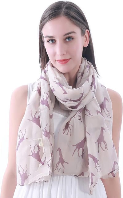 Dames sjaal met giraffenprint beige
