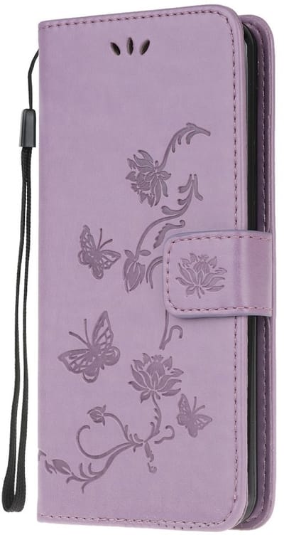 Coverup Bloemen & Vlinders Book Case - Geschikt voor Huawei Y5P Hoesje - Lila