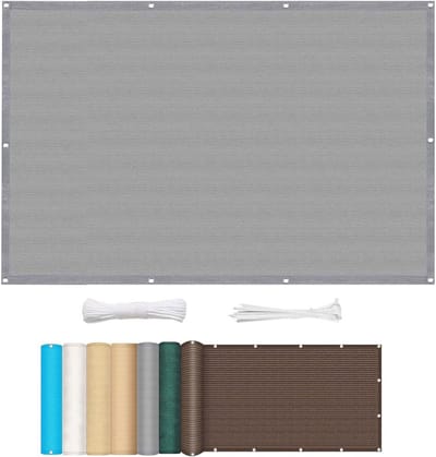 Shade Cloth 4 x 7m HDPE 90% UV Protection Shade Net Breathable with Rope Cable Tie for Balcony Garden Backyard Pool, Grey